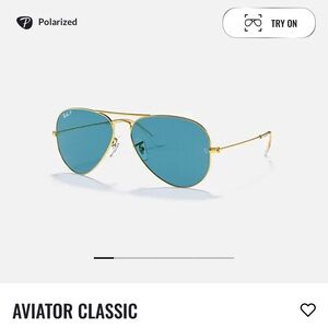 Ray-Ban blue and gold aviators